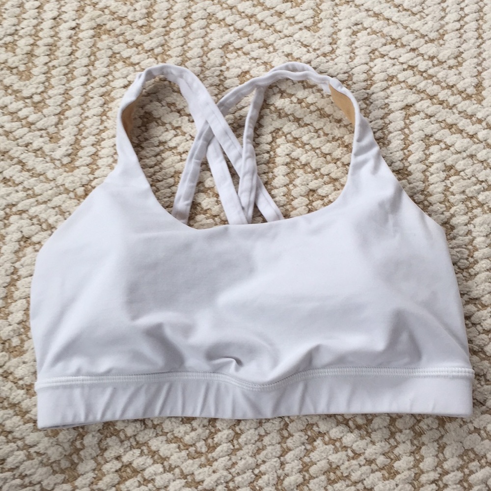 Lululemon white energy bra size 8